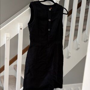 Tory Burch Classic Black Sleeveless Sheath Dress lined Sz 10
